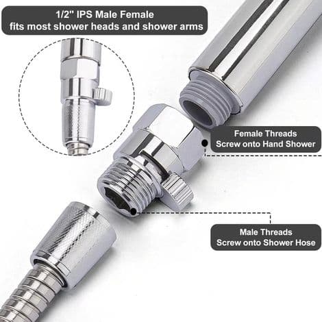 Chrome Plated Brass Shower Flow Control Valve (Internal and External Threads)
