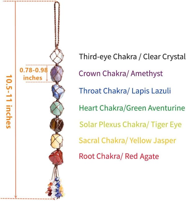 Håndlavede krystalvinduesbilsophængspynt 7 Chakra boligindretning