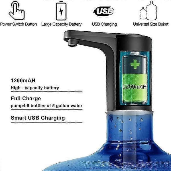 Water Dispenser 5 Gallon - Water Pump for 5 Gallon Bottle, Water Jug Pump USB Rechargeable Universal