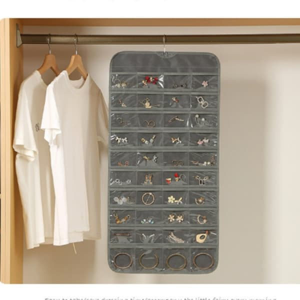 Smykkeopbevaringspose med 48 rum Beige