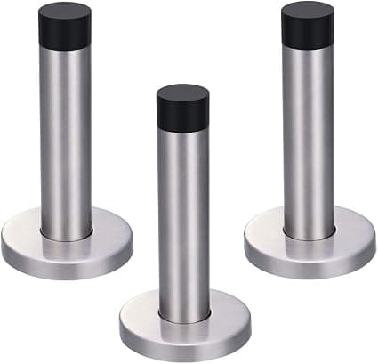 3-delt sylindrisk dørstopper i gummi (95 mm, perforert/ikke-perforert)