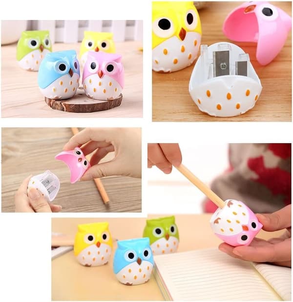 Owl Pencil Sharpener 12 Pieces Two Hole Plastic Pencil Sharpeners