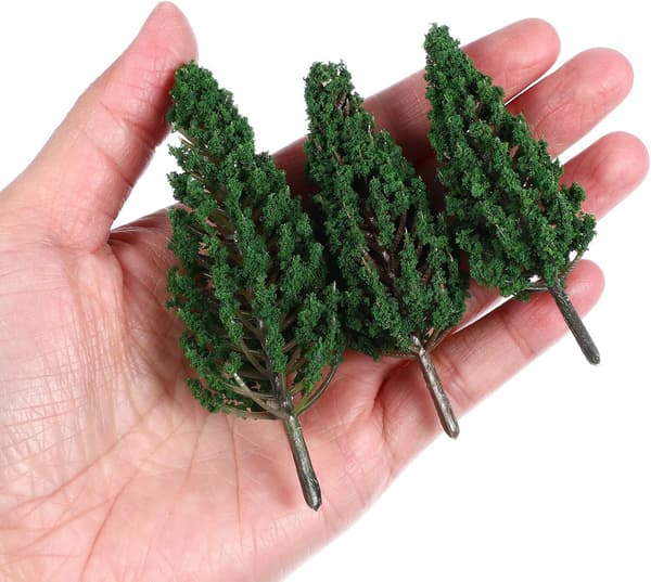 24 stk. miniatyrsimulerte trær for modelljernbanelandskap, 7,5 cm–9,5 cm minitremodeller