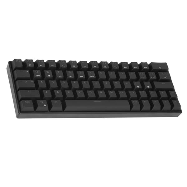 Mechanical Keyboard 64 Keys Wireless 2.4G BT3.0 5.0 Type C Wired Connection Ergonomic Design Black Mechanical Keyboard Blue Switch