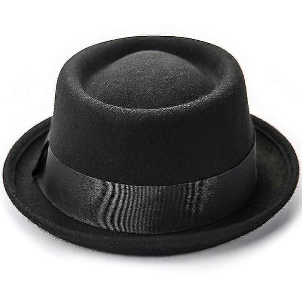 Pork Pie Hatt 100% Ullfilt Herr Porkpie Breaking Bad Hattar Platt Topp Herr Fedora (FMY)
