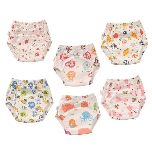 6-pack Unisex Cotton Reusable Potty Training Pants Style 3 110 style 3 110