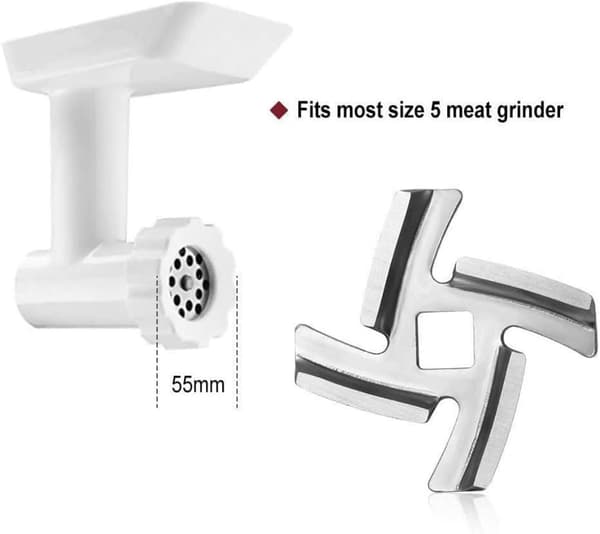 Kødknive i rustfrit stål, kompatible med størrelse 5 kværne - Tilbehør til køkkenmaskiner (9-pak)