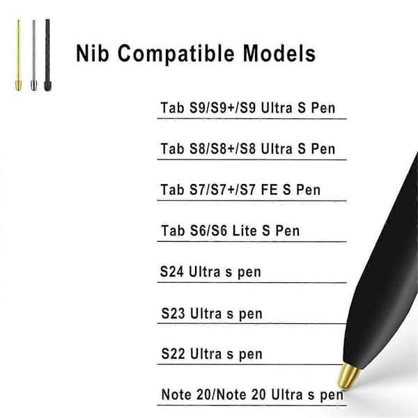 Metal Nibs/Tips Replacement Galaxy Tab S9/S9FE+/S9 Ultra/S8/S8+/S8 Ultra/S7 FE/S6 Lite/S22/S23 Ultra