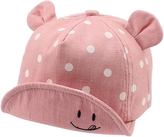 Bomuldsbabyhat (rosa, hattens omkreds ca. 46 - 48 cm) 12 til
