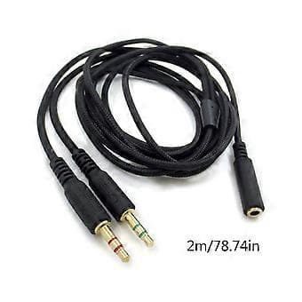 Gaming Headset Hovedtelefonadapter Splitterkabel til Headset 3,5 mm Han til Hun Forlængerkabel