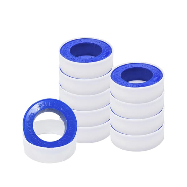 10 stk PTFE-tape tetningsbånd for VVS/dusj/badekar/kraner/rør/pakning/skive