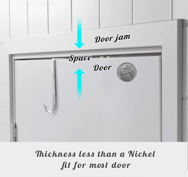 Justerbar metal dørkrog, sæt med 8 justerbare dørkroge, pasform