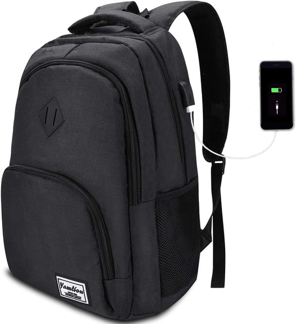 Enkel og let rygsæk med USB-port opladningsdatakabel
