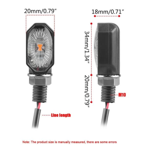 4 stk 1 LED Liten Ovalt Lys Blinklys Motorsykkel LED Blinklys