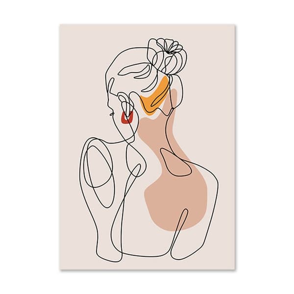 Abstract and minimalist lines, female silhouette, home decor