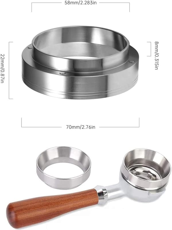 58 mm kaffedoseringsring i rustfrit stål espressodoseringsbeholder til kaffemaskine