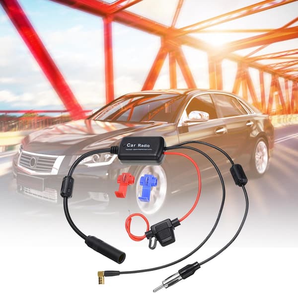 FM AM DAB DAB Plus Bilradio Antenneforstærker Splitter 12V-24V Bilantenne Signalforstærker Booster SMB til DIN Splitter Adapter Lastbil Bil