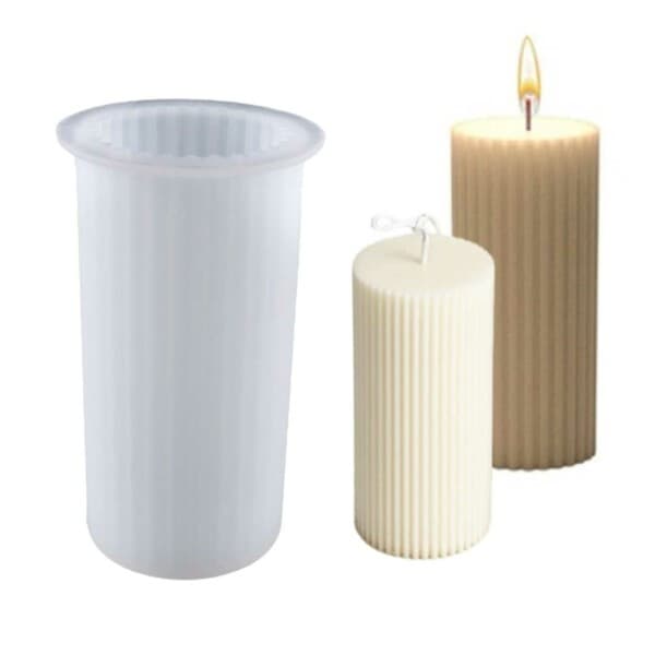 Silikone lysform DIY Ribbet Lys Hvid