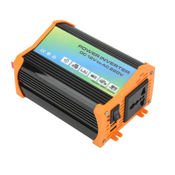 300W modificeret sinusbølge-inverter ABS dobbelt USB DC12V til AC110V køretøjsstrøminverter til biler udendørs sort