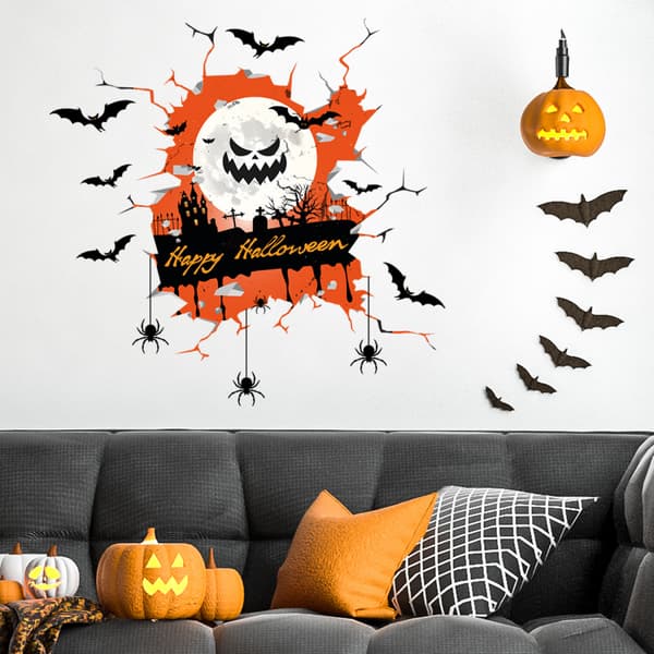 #Skummel Halloween Veggdekorasjon 30 x 30 cm#