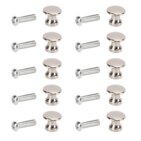 20 Sets Single Hole Small Handle 12x11MM Zinc Alloy Single Hole Jewelry Box Drawer Round Head Small Handle Silver White