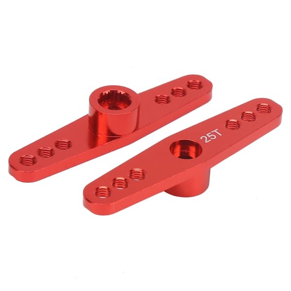 2 stk. 25T aluminiumslegering CNC RC styreservoarm universal pasform til 1/10 RC bil rød