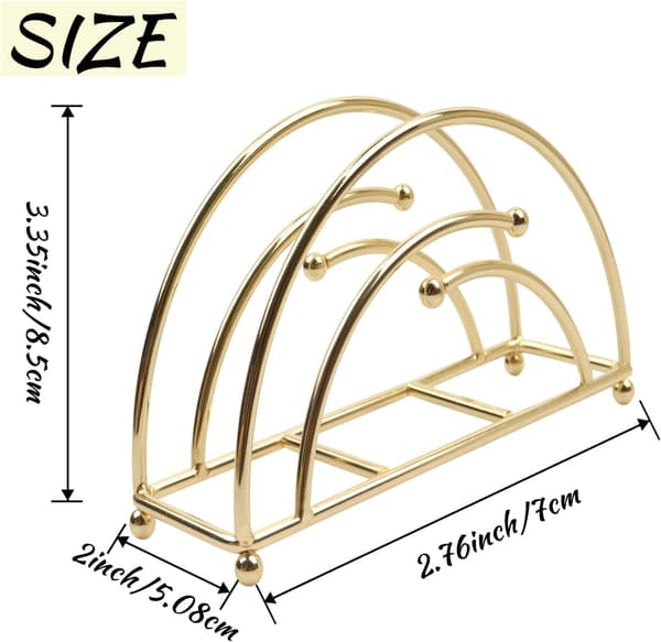 Vertical napkin holder for table decoration, freestanding metal paper