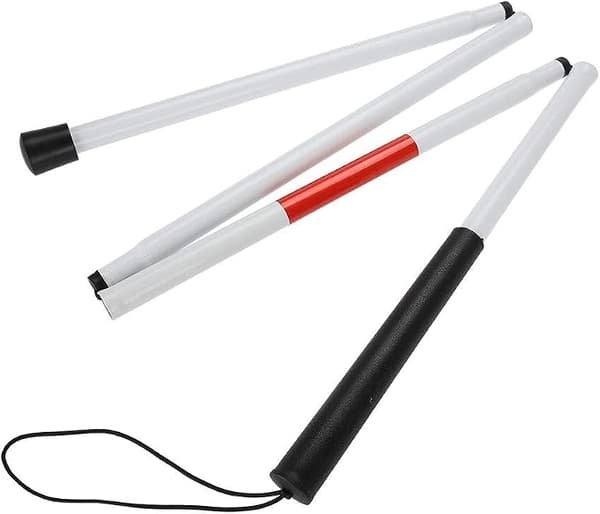 Sammenfoldelig stok til blinde - Stokke Lang sammenfoldelig hvid stok