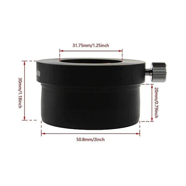 Astronomisk teleskop 2 tommer til 1,25 tommer okularadapter 50,8 mm til 31,7 mm metalladapter