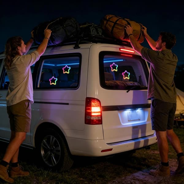 Wireless, Solar-Powered Decorative Lighting Controlled by Sensors - Car Night Lights (DB)