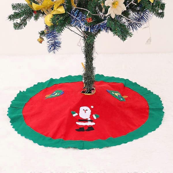 90 cm Rund Julgransmatta Presentmatta Kjolfot Golvskydd Juldekoration (Jultomte)