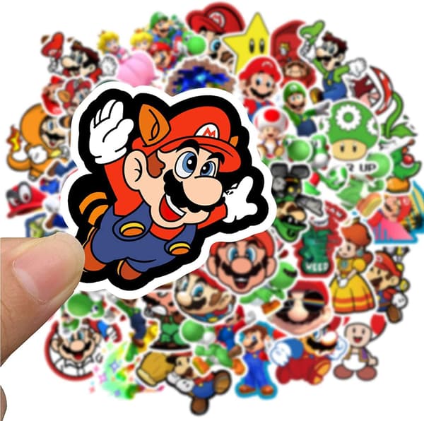 100 stk Mario Bros klistremerker, Super Mario Vinyl Vanntett S B B