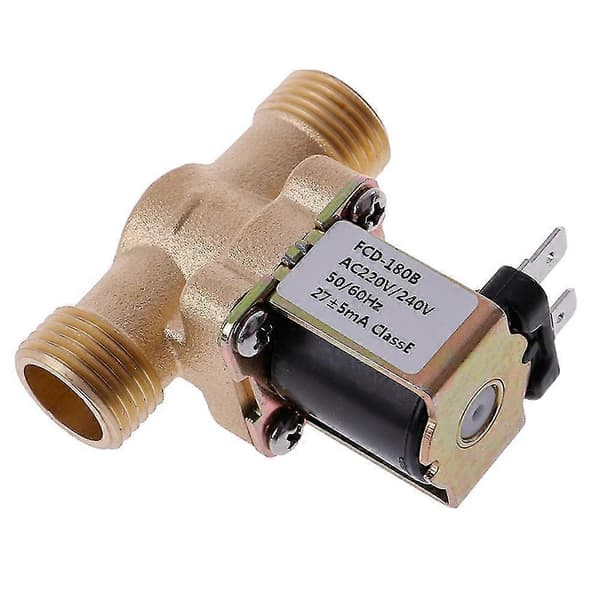 1. G1/2 tommers elektrisk magnetventil i messing for solvannvarmer (AC 220V)