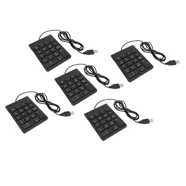 Wired Numeric Keypad 18 Keys Ergonomic USB Plug and Play Silent Typing Mini Numeric Keyboard for PC Laptop Desktop 5 Pieces