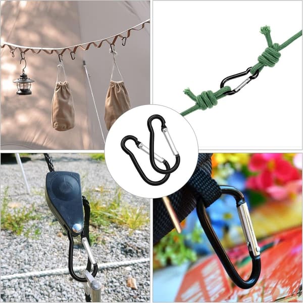 Tarp Clips, 30-pack Nylon Tent Clip, Adjustable for Camping, Awnings, Sleeping Bags, Black