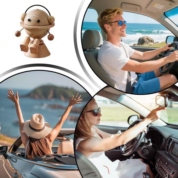 Bilduftdiffuser planet-robotform treolje-duft påfyllbar luftfrisker naturlig tre 1 stk (1-pakning) Naturholz 1 stück (1er Pack)