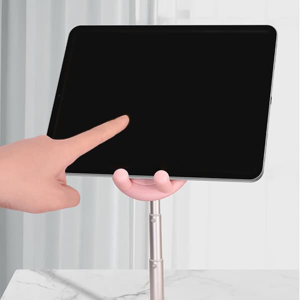 Mobile Phone Stand Cute Rabbit Portable Height Angle Adjustable Tablet Phone Desk Stand for Home Office Pink