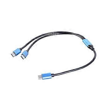 USB C til Dobbelt Type C Splitterkabel med 480 Mbps Dataoverførsel og 80W Opladningsport Understøttet Effektiv Datalinje 35cm 35cm