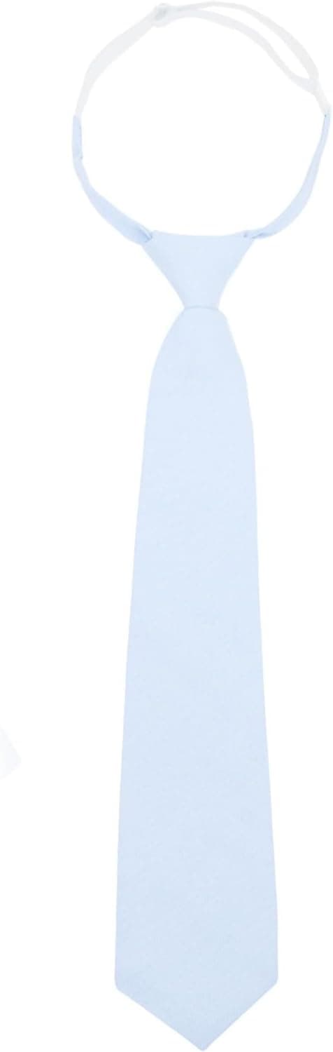 Gutter Slips Justerbar Ferdigknyttet Bomull Barn Slips Ensfarget Halsslips for Skoleuniformer Fest Konfirmasjon Bryllup 1 stk-lys Blå - 1pcs-light Blue