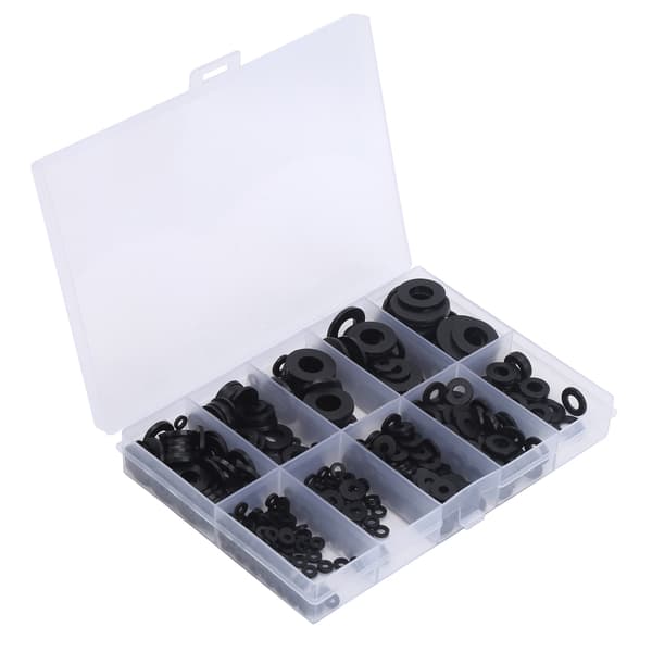 500 Pcs Nylon Washers Black Gaskets Set Industrial Accessories M2 M2.5 M3 M4 M5 M6 M8 M10