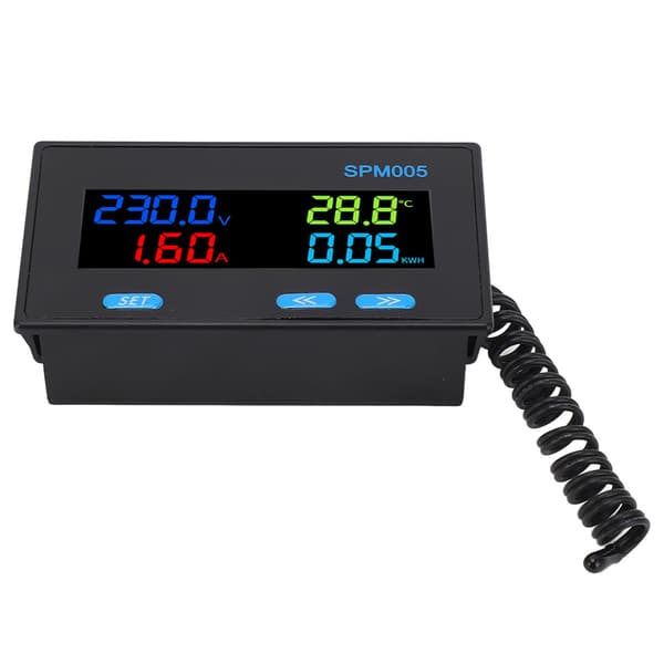 Digital Voltmeter Amperemeter Panel 8 i 1 Multifunksjonell Strømforbruksmåler Farge LCD-skjerm AC Energimonitor AC60-300V 20A