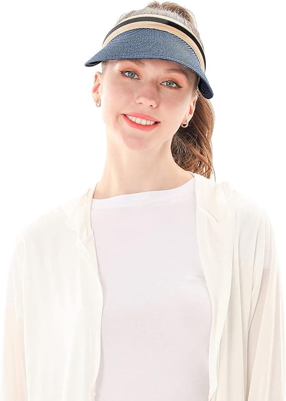 Women's Large Brim Beach Straw Golf Sun Hat Summer Cap