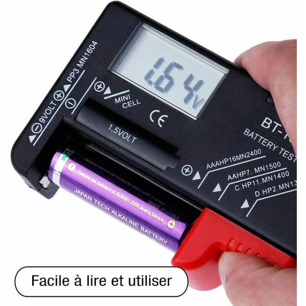 Universal batteritester Digital batteritester Nøkkelløs batteri AA AAA CD 9V 1.5V Batterispenningskontroll