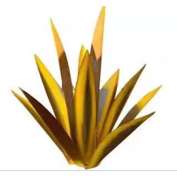 Trädgårdsdekoration prydnad Agave järnkonst kreativ prydnad 27cm (gul)