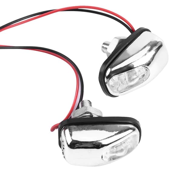 Par Bil LED-lys Vindusvisker Hette Frontrute Vannspraydyse Spylerlampe 12V