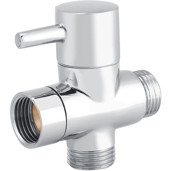 3-veis T-formet avleder stengeventil Dusj Toalett Bidet Sprøyte Vannadapter Kromfarge