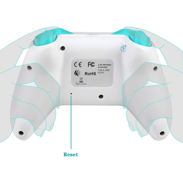 Trådløs controller til Xbox One, uden headset-stik, 2,4 GHz spilcontroller Gamepad kompatibel med Xbox One S/X PC (grøn)