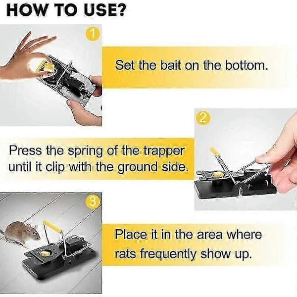 Strong Mouse Traps with Powerful Spring, 4-Pack - Safe, Sensitive, and Effective for Home, Kitchen, and Garden [CO]