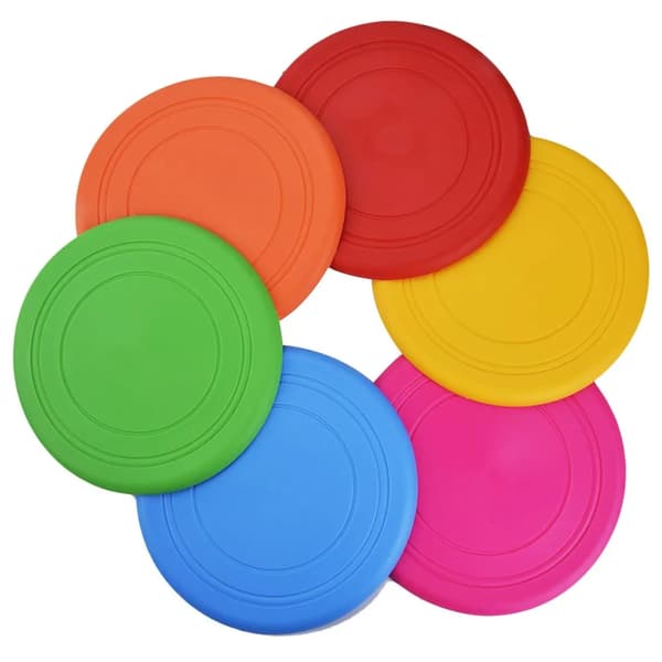 6 stk. hundefrisbee - 17,5 cm - Naturgummi hundefrisbee