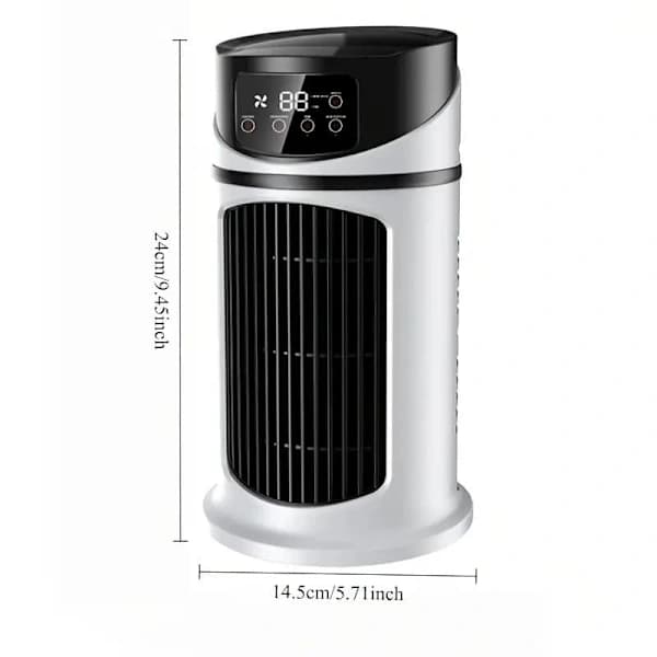 3-in-1 Mini Air Conditioner Fan, Table Fan with Humidifier and Ice Mist, USB, Quiet Cooling